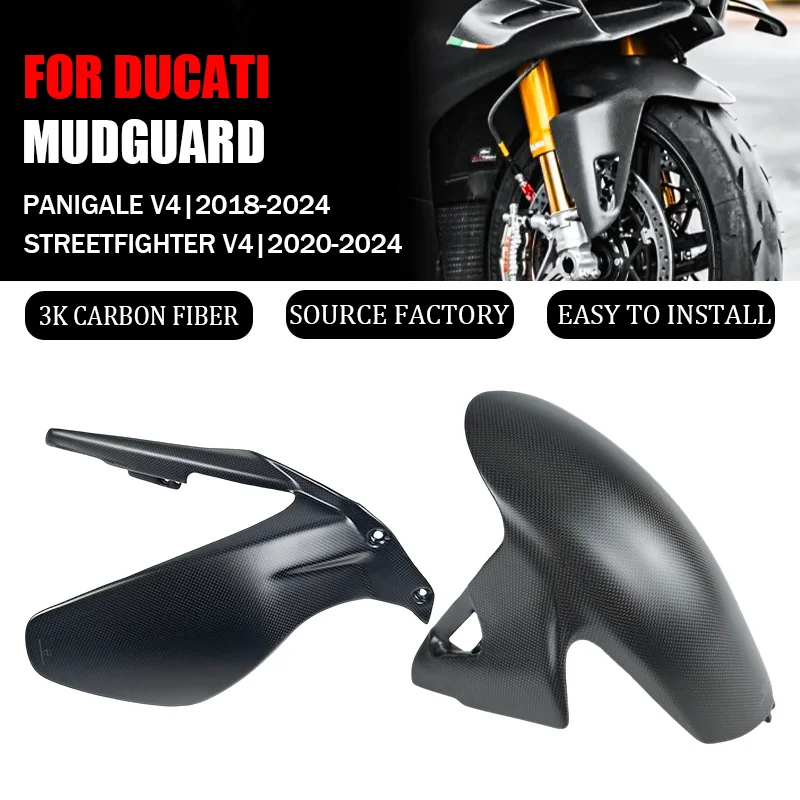 

For DUCATI Panigale V4 Streetfighter V4 2018-2024 Carbon Fiber Fiber Front Fender Hugger Fender Splash Mudguard Accessories