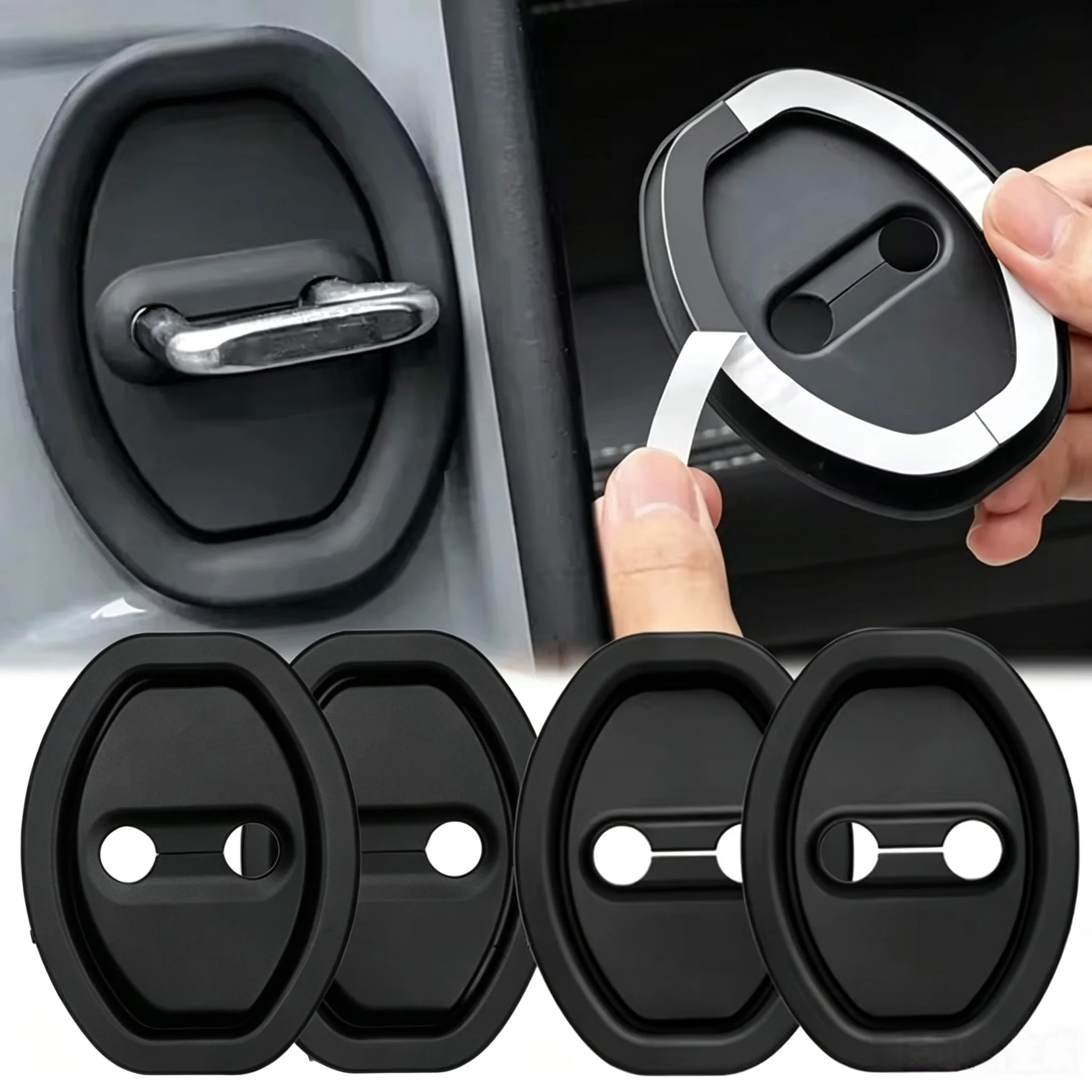 4pcs/8pcs/16pcs General Motors Door Lock Rubber Sleeve Protective Pad Door Shock Absorption Buffer Anti-collision Paste