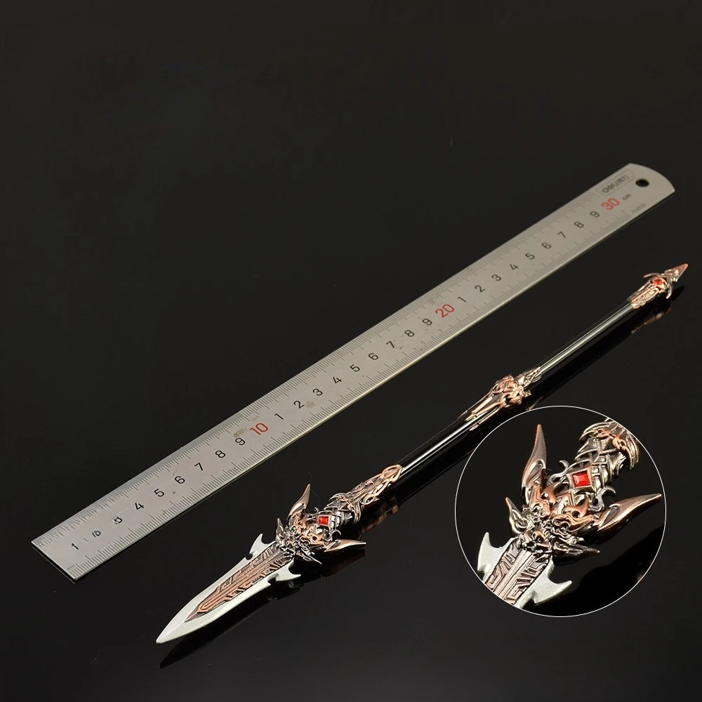 30 cm Naraka: Bladepoint Spear Lance Zhenshanhe Game Randapparatuur Alle Metalen Samurai Zwaarden Wapen Model Speelgoed Collectie Geschenken