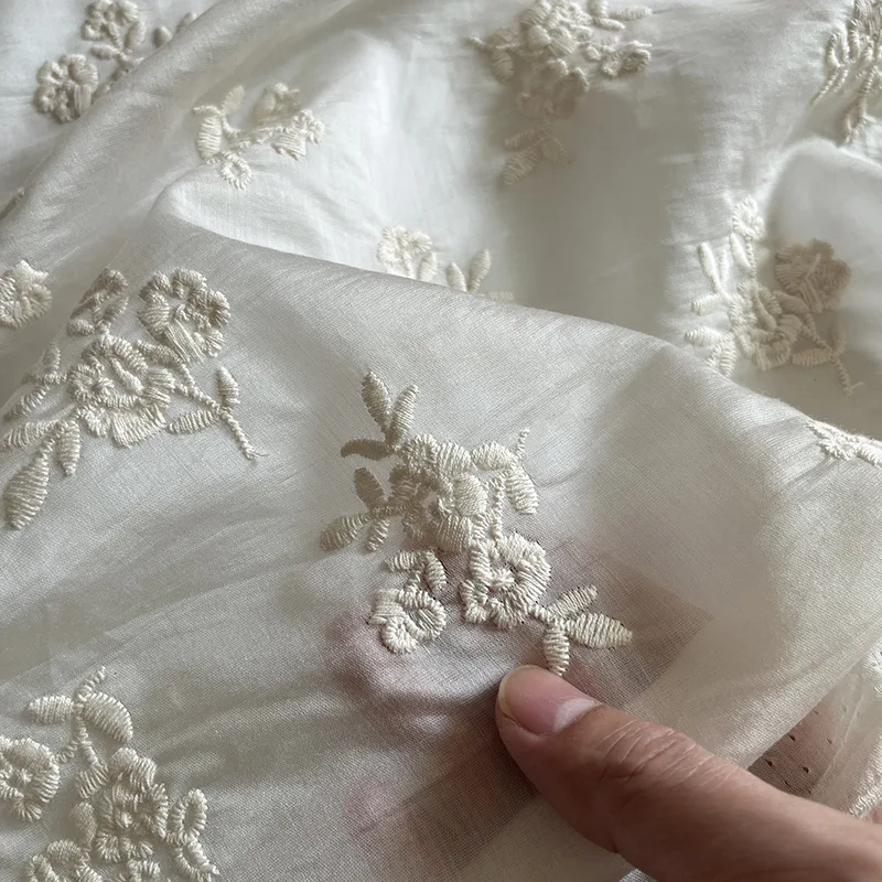 

Cotton fabric embroidery 3D floral lace fabric formal dress clothing fabric tablecloth handmade decorative fabric