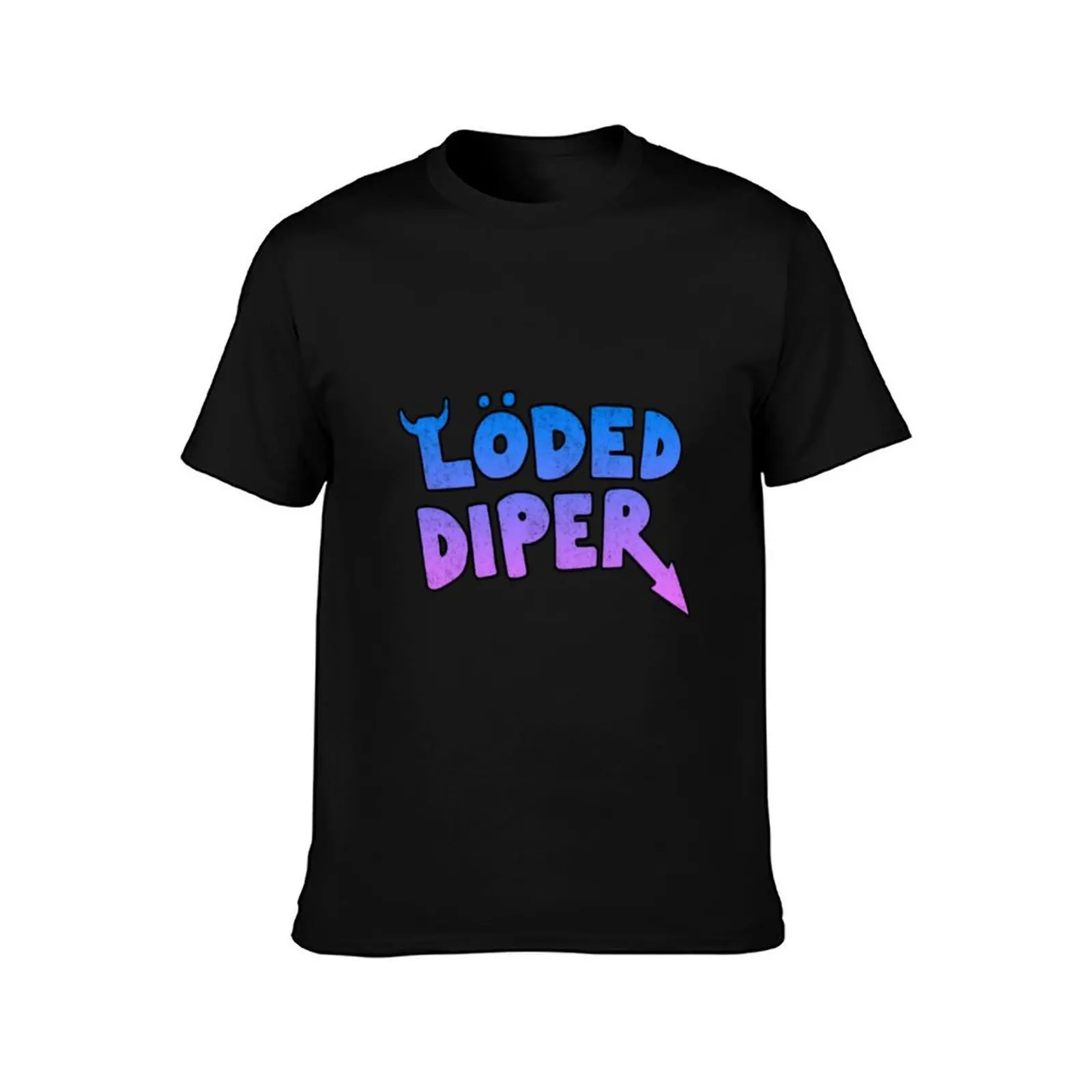 Loaded Diaper T-Shirt, Summer Casual Cotton Tee, Oversized Streetwear Tops, Vintage Graphic Print, Loose Fit Short Sleeve