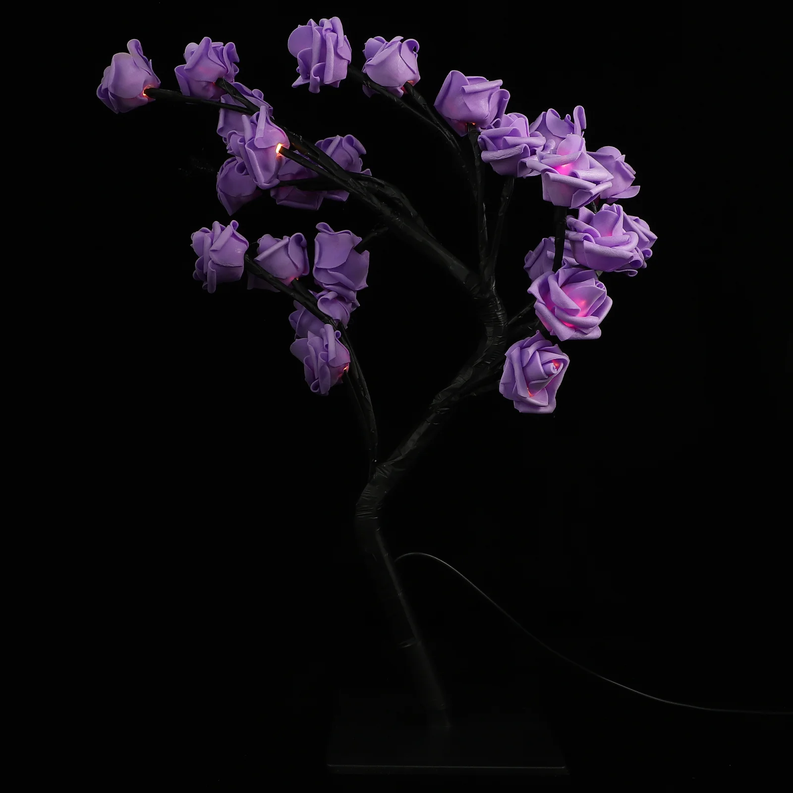 Table Lamps Rose Tree Lights Flower for Bedrooms Flowers 33X16X6CM LED Unique Desk Purple up