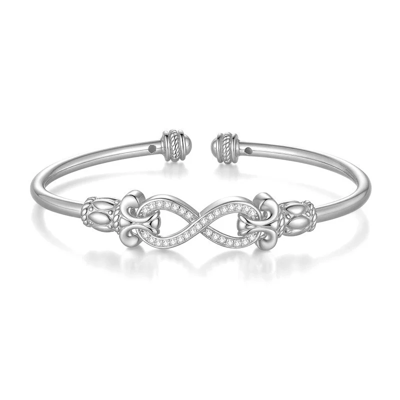 

ZFSILVER Серебро 925 пробы, модный роскошный модный дизайн из муассанита Nunber 8, браслет для очаровательных женщин, свадебные украшения, подарок B20076