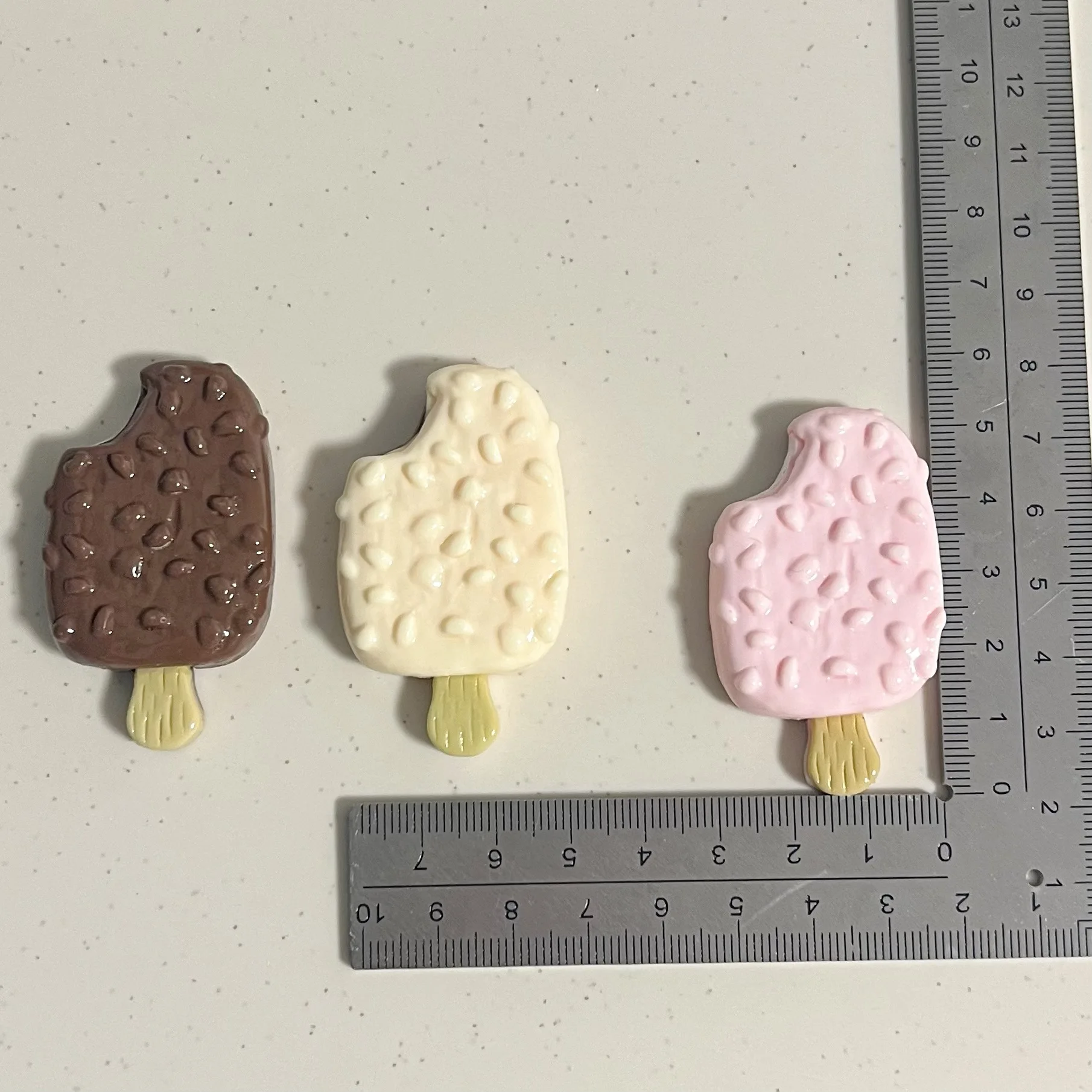 2pcs miniso ice cream series cartoon resin flatback cabochons diy crafts materials jewelry making charms