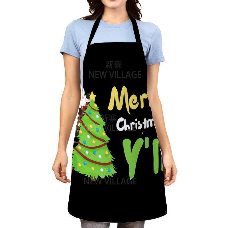 1Pc Kitchen Aprons for Women Cotton Linen Bibs Household Home Autumn Thanks Giving Home Cooking Baking Waist Bib Pinafore