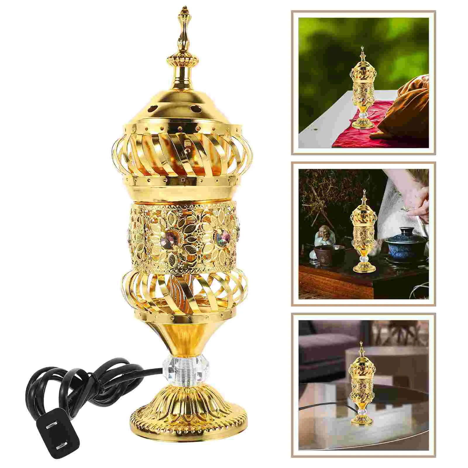 Middle Eastern Festival Plug-in Metal Small Incense Burner Sandalwood Charcoal Indoor for Decoration Retro Ornament Home Fine