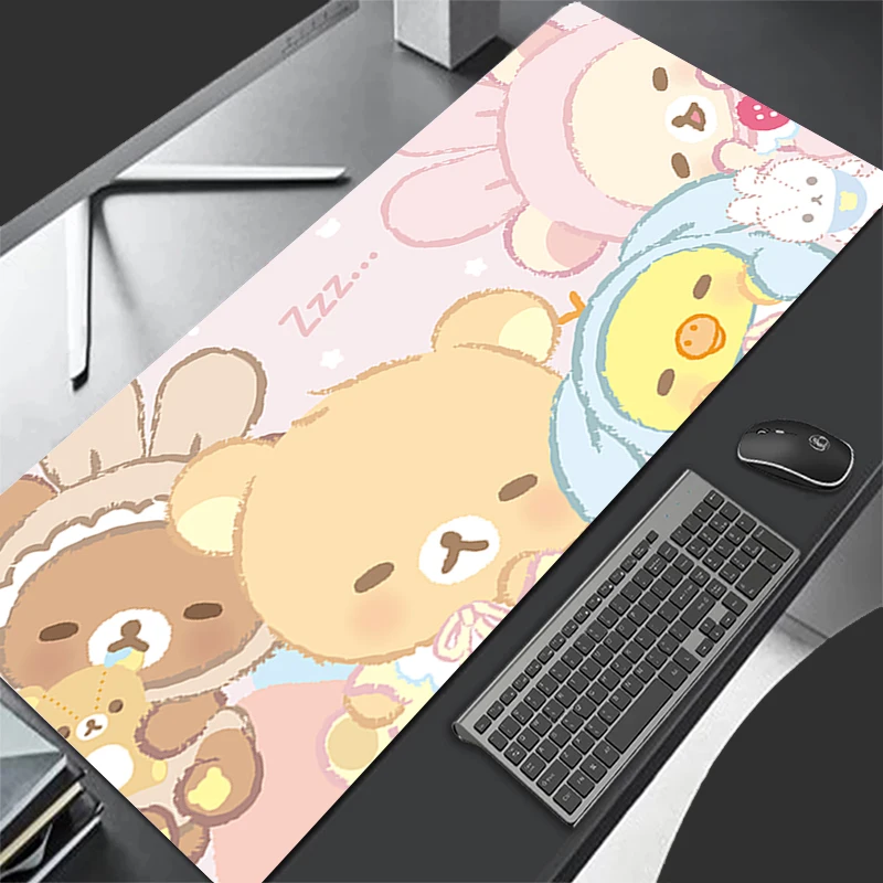 Gaming Mouse Pad Large Gamer Rilakkuma Keyboard Pad Desk Mouse Mat Carpet Rubber Tapis Souris Gaming Notbook Pc Kawaii Mousepad
