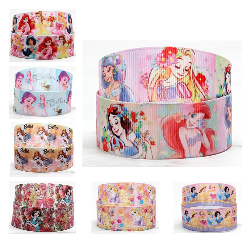 

Diseny 5Yards Snow White Belle Princess printed 25MM 38MM Grosgrain Ribbon For Hair Bows