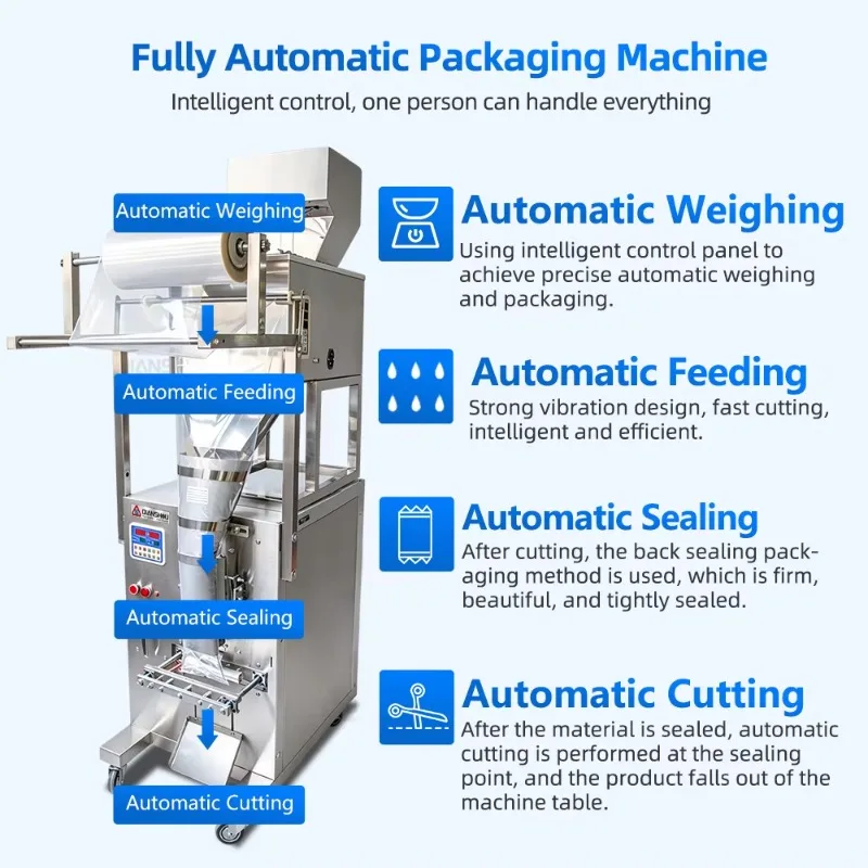 Automatic Weighing Vertical Snack Packing Machine For Potato Chips Taro Chips Rice Crackers Packaging