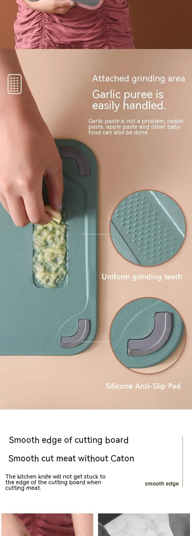 304 Stainless Steel Cutting Board Double-Sided Chopping Board Kitchen Fruit Cutting Board Kitchen Rolling Chopping Board