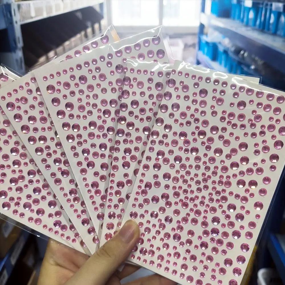 1 قطعة ثلاثية الأبعاد الماس الوردي FaceTattoo ملصقات بلينغ الأحجار الكريمة ذاتية اللصق جواهر ملصقات DIY بها بنفسك مهرجان حفلة العين/الجسم ماكياج ديكور