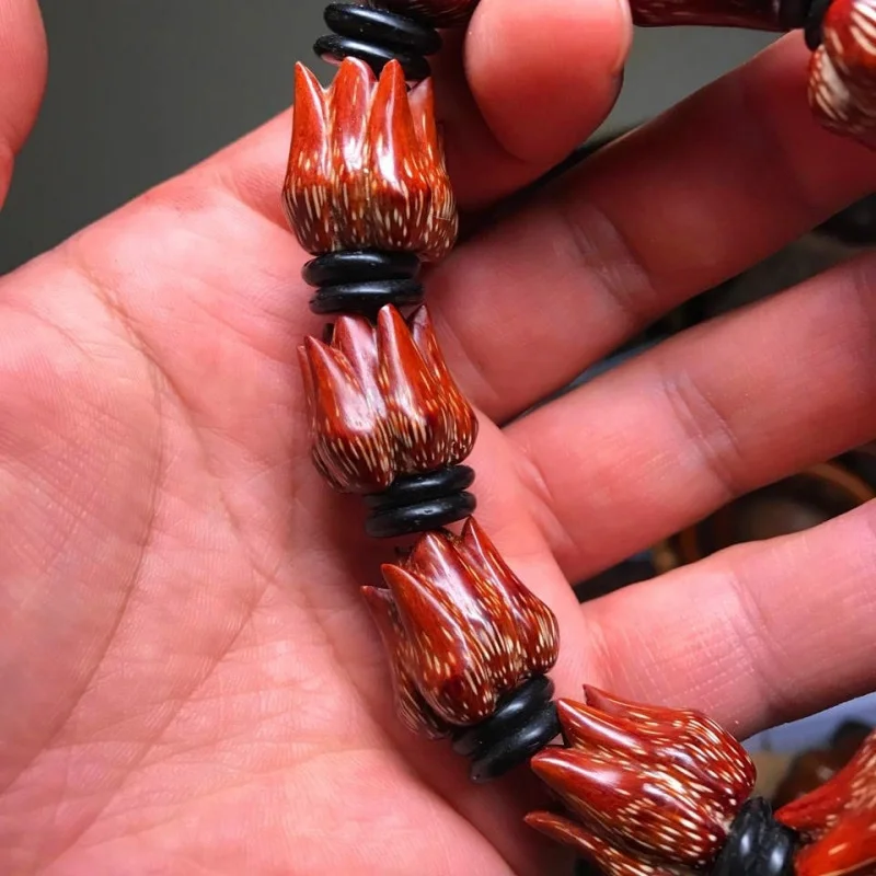 Authentic Blood-Dripping Lotus Bead for Men and Women, Couple's , Bodhi Seed Bracelet