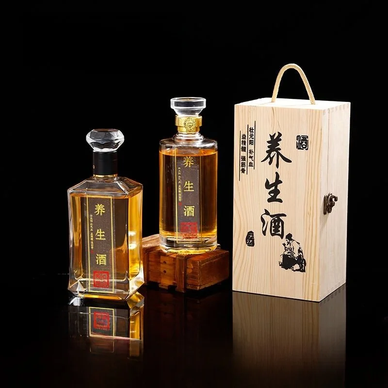 

Health Glass Bottle Ginseng Wine Storage Empty Bottle Family Daily Gift Packaging Bottle Kitchen Storage Containers Sealed Jar