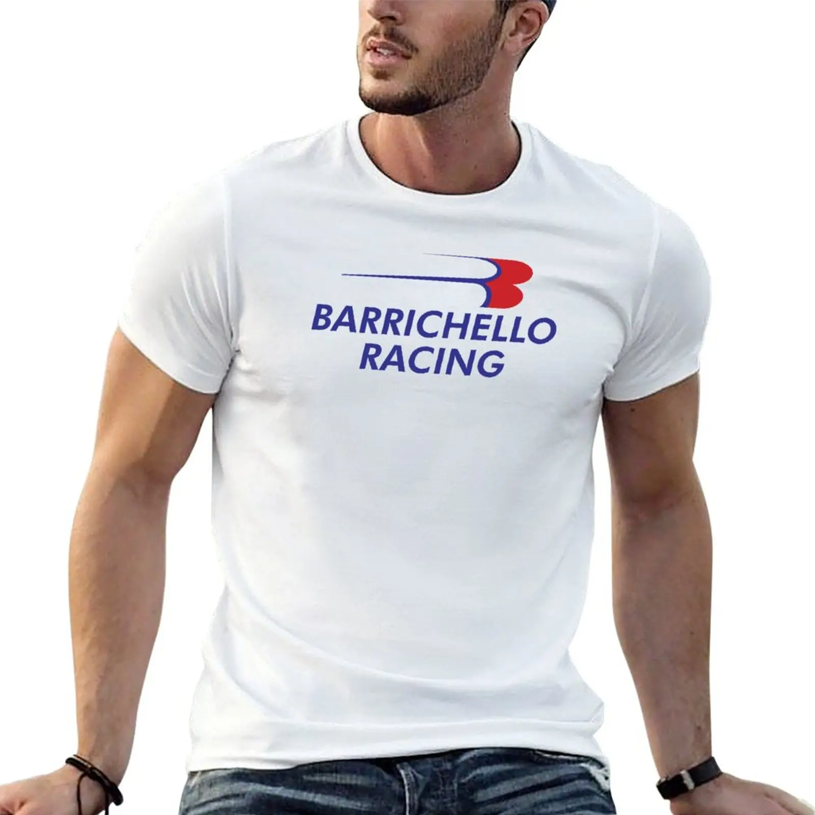 Camiseta Barrichello Racing, camisetas de algodão de alta qualidade para homem, camiseta de anime