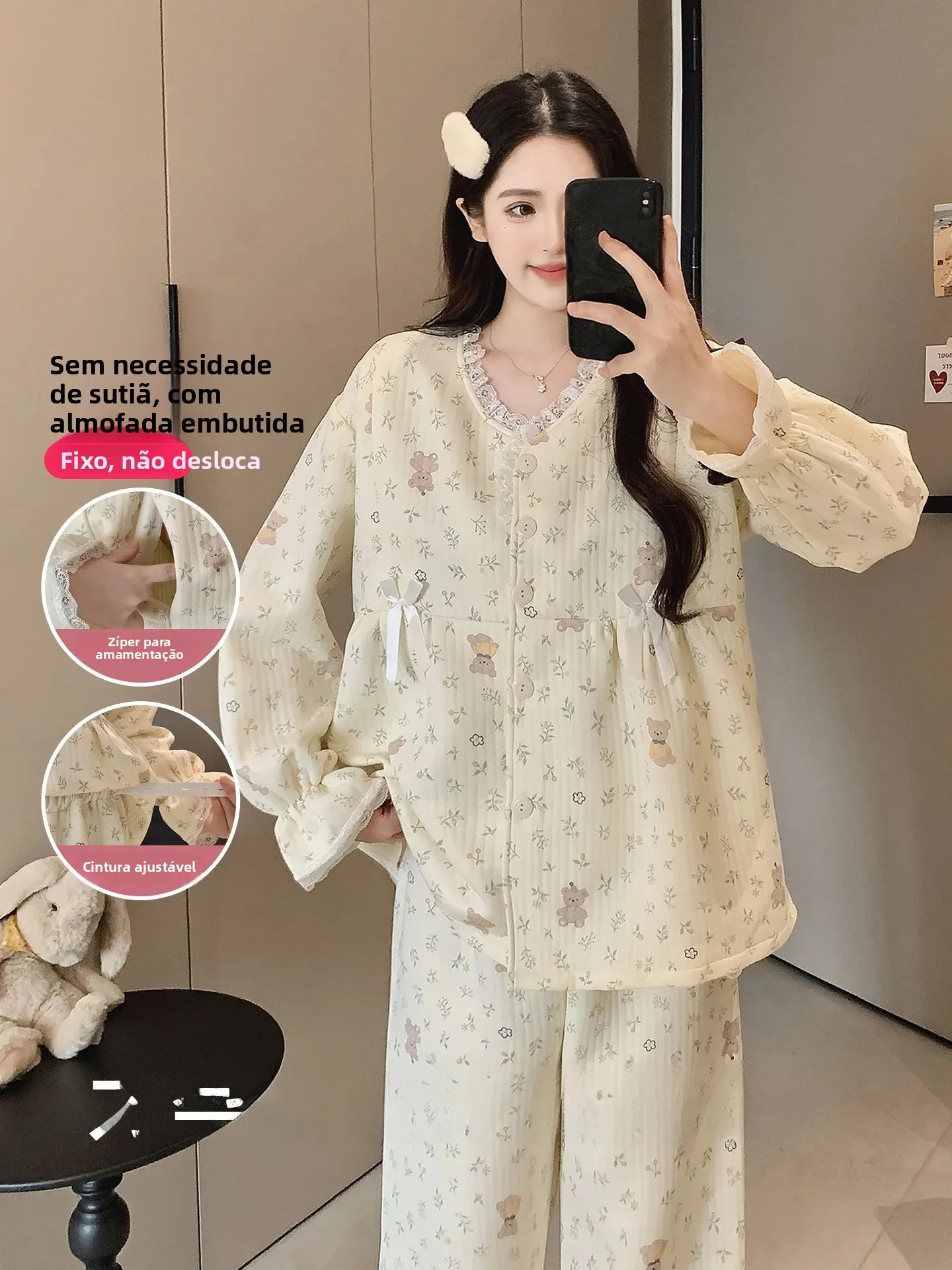 completo-da-casa-a-maniche-lunghe-per-la-gravidanza-ideale-per-dormire-con-imbottitura-sul-petto-caldo-adatto-al-periodo-post-parto-con-cerniera-realizzato-in-morbido-poliestere-scollo-a-v-taglio-ampio