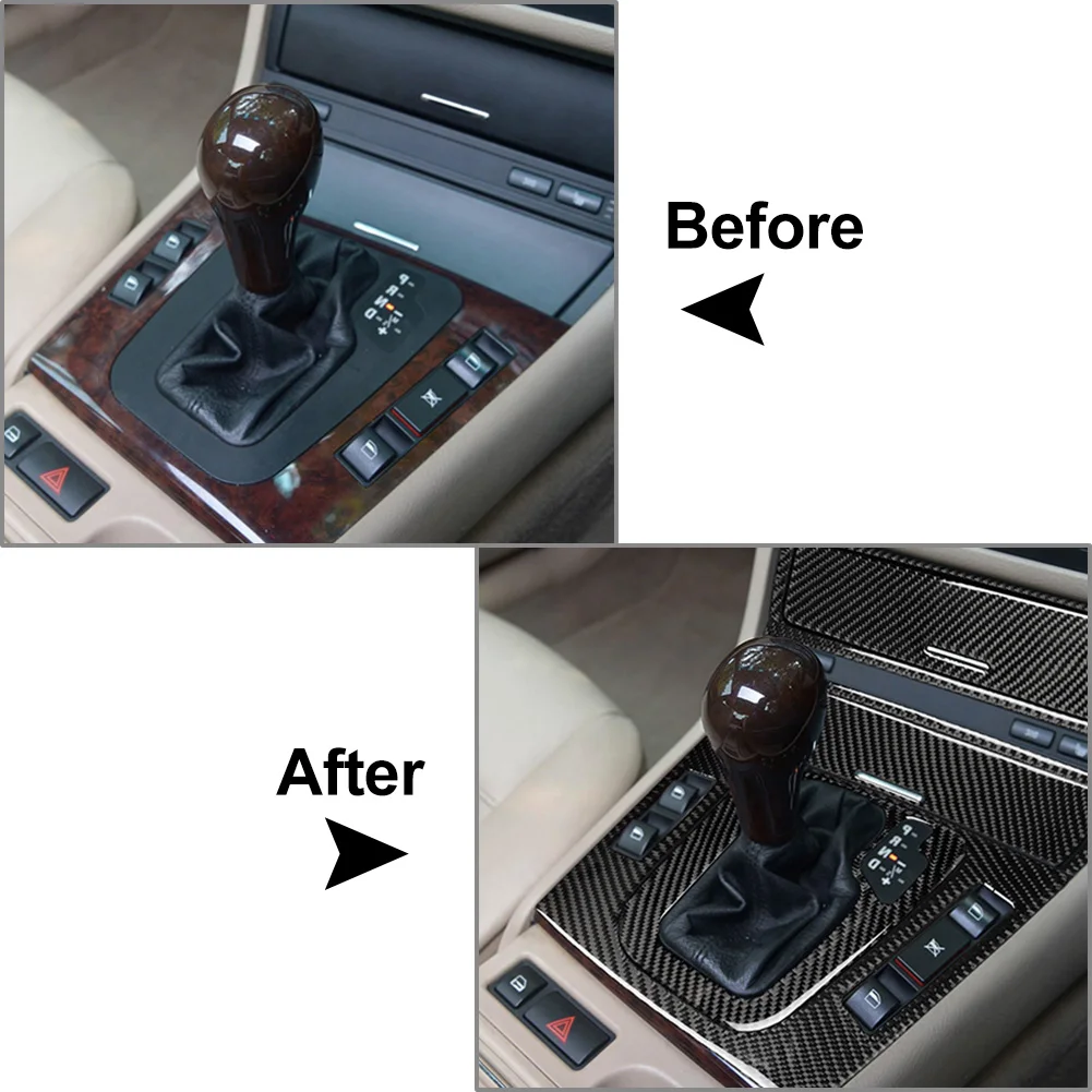 9Pcs RHD Carbon Fiber Car Interior Central Console Cover Decor Trim For   3Series E46 1998 1999 2000 2001 2002 2003 2004 2005