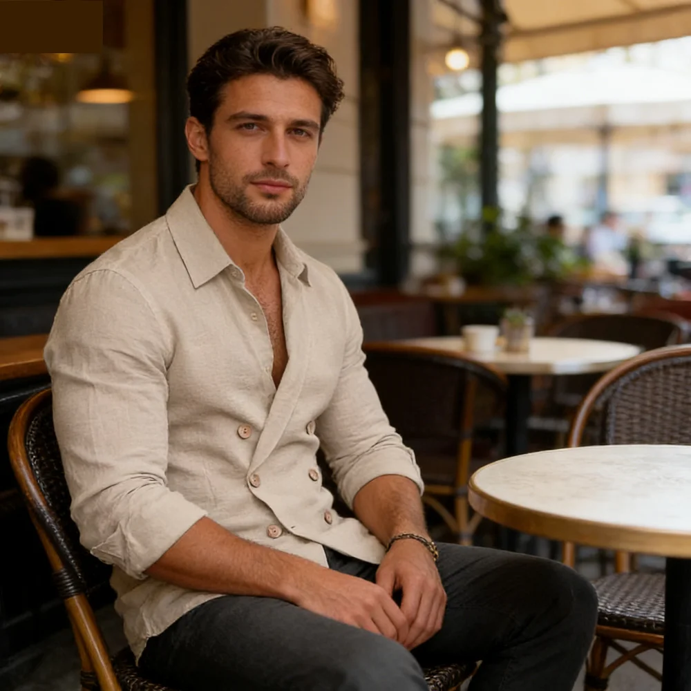 

Мужской кардиган Nova Primavera E Outono T Transcendent: модный повседневный жакет из хлопка и льна с длинными рукавами