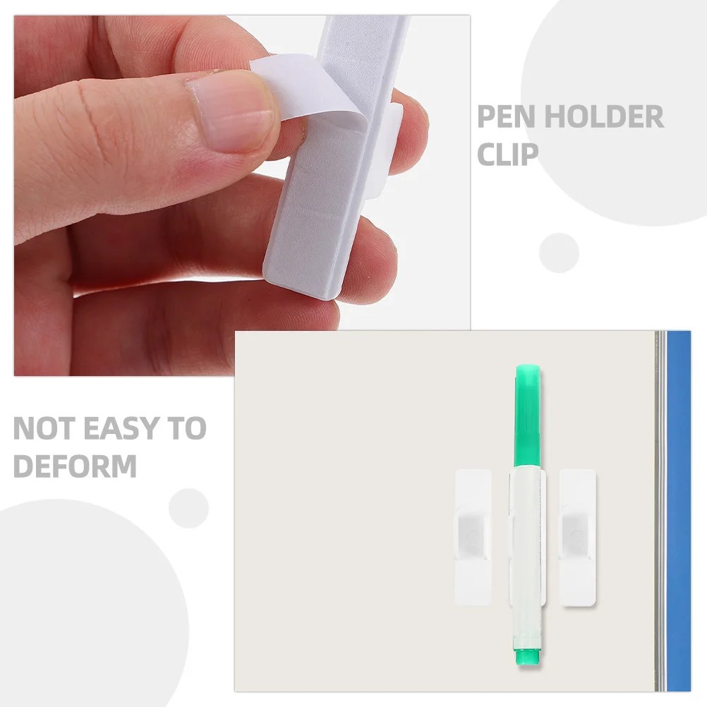 

10Pcs Pen Holder Clips Portable Plastic Pen Fixing Tool for Classroom and Office Wall Pencil Holder Portable Pencil Clip