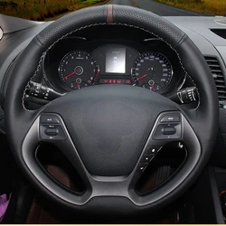 Black Artificial Leather Car Steering Wheel Cover For Kia K3 2013 K2 Rio 2015 2016 Ceed Cee'd 2012-2017 Forte Koup Forte5