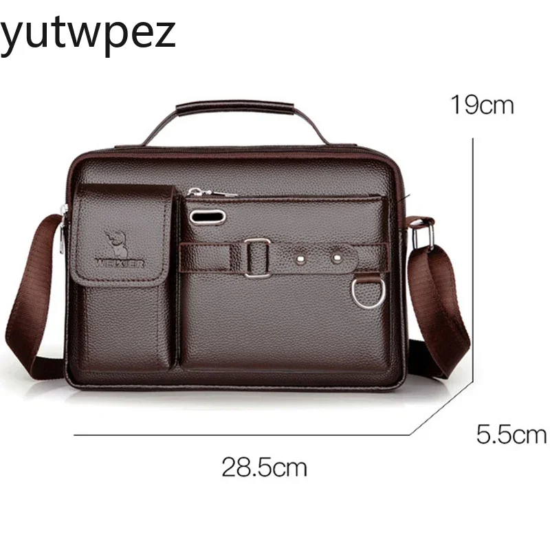 Men Anti-theft PU Shoulder Bags Outdoor Hiking Waterproof Business Handbag Sports Travel Tote Climbing Crossbody Messenger Pack