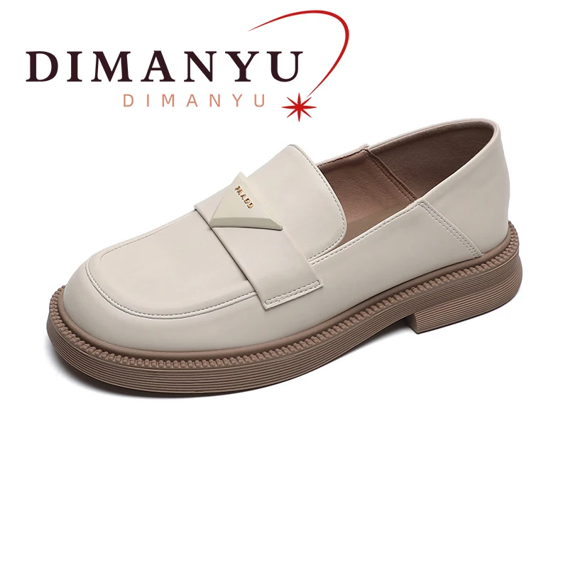 

DIMANYU Loafer Shoes Women British Style 2024 Spring New Thick Sole Shoes Women Retro Large Size 41 42 43 Women's Shoes