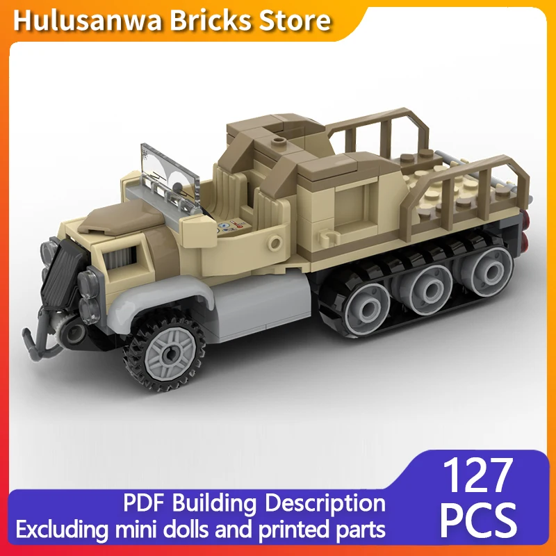 

Half-Track Military Armored Car Model MOC Building Bricks War Equipment Modular Technology Gifts Holiday Assemble Children Toys