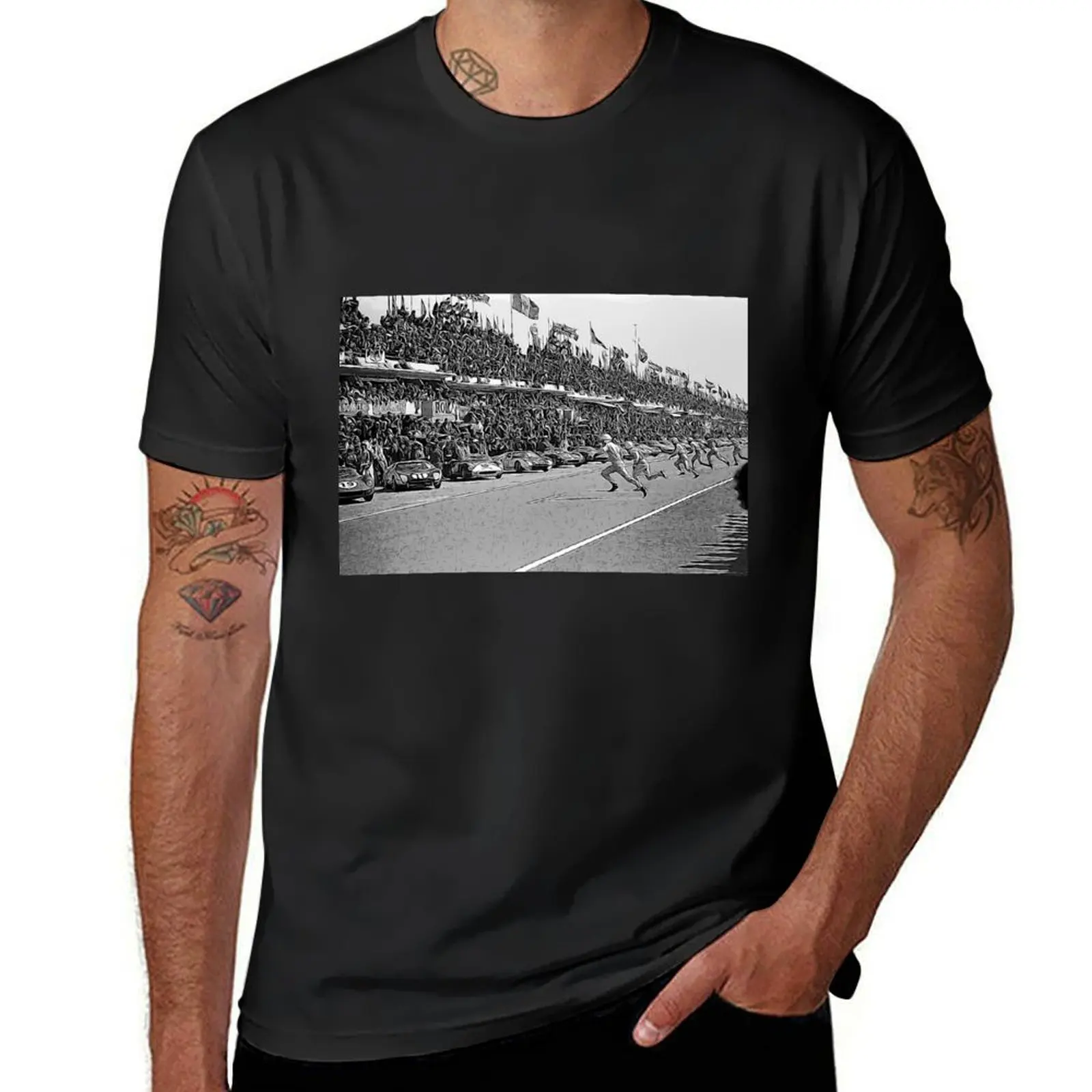 

24h Le Mans 1964 start T-Shirt vintage clothes sports fans mens workout shirts