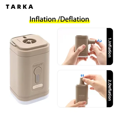 Imagen 2 del producto TARKA-bomba de aire eléctrica para acampar, compresor de aire inalámbrico, inflador, bombas, cojines de aire, camas, barco, anillo de natación para senderismo