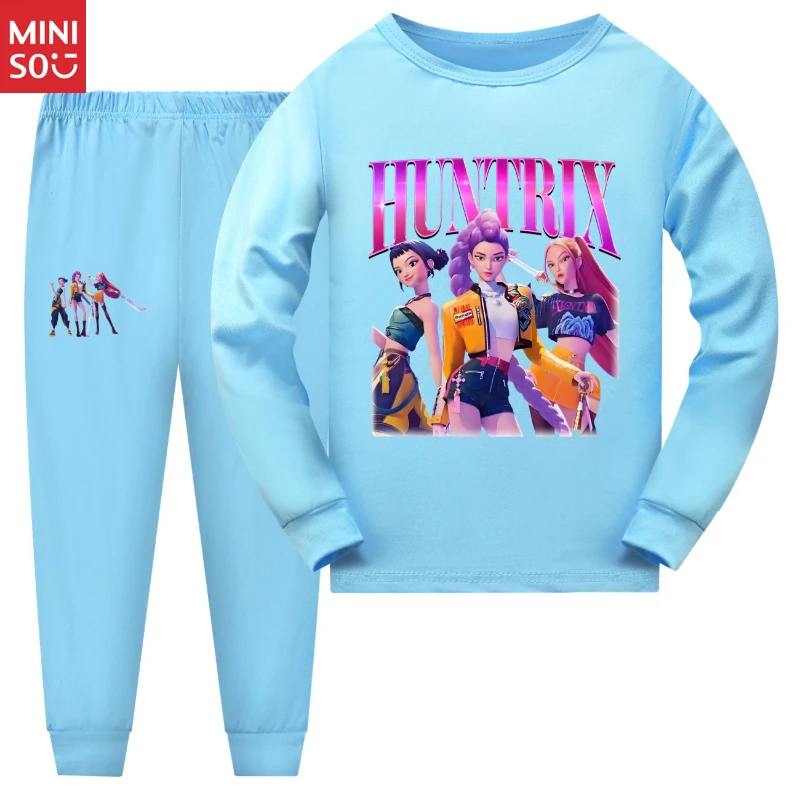 K-pop Demon Hunter Family Pajama Set, Kids & Adults Matching Long Sleeve PJs Pants Set