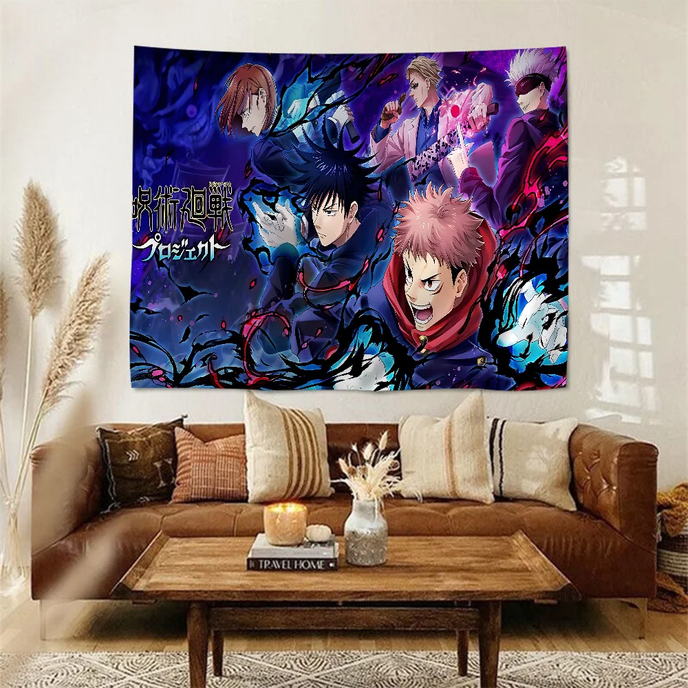 Anime J-Jujutsu K-Kaisen Wall Tapestry Bohemian Wall Tapestries Mandala Wall Hanging Home Decor