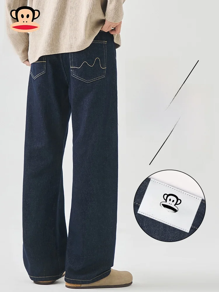 

PaulFrank Vintage Dениm Original Color Men's Casual Loose Straight Leg Jeans Autumn Wear Comfortable Cotton Polyester Blend