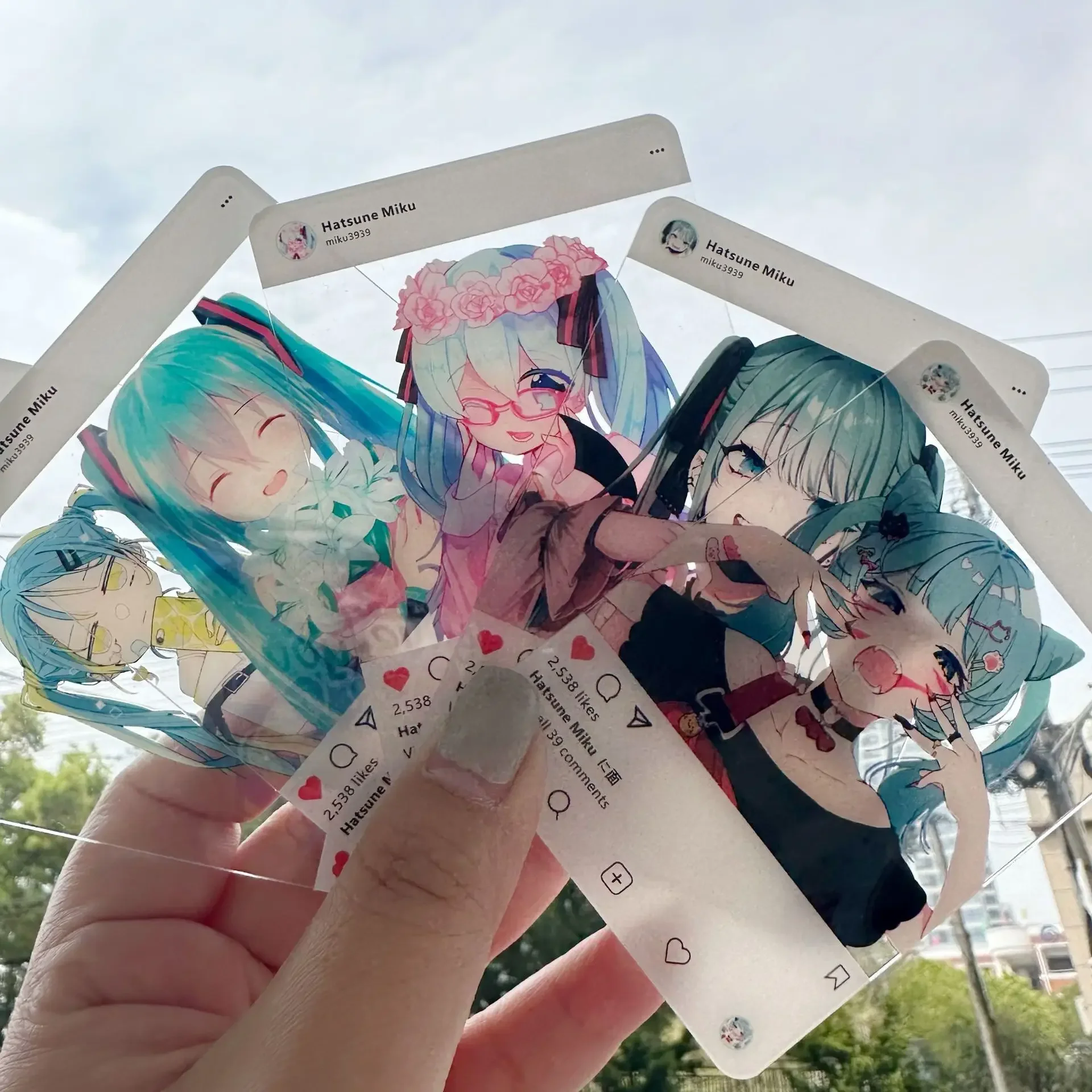 Kawaii Hatsune Miku Acryl Karte Foto Requisiten Diy Cartoon Ornament Transparente Drei-Zoll Karte Ins Stil Kinder Geburtstag Geschenk