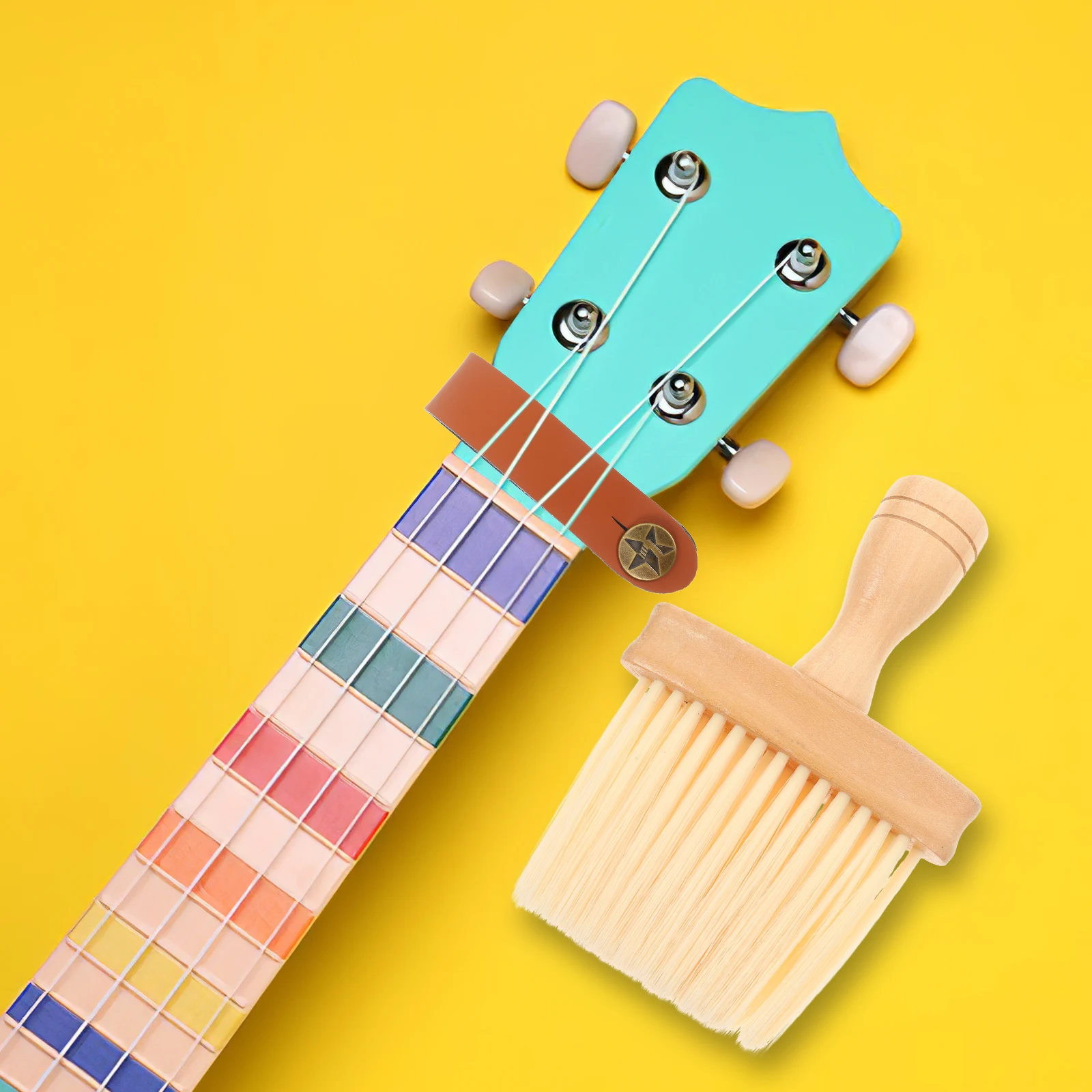 

6pcs Musical Instrument Cleaning Brush for Guitar Piano Drum Ukulele Soft Bristles Plastic Handle Set Acoustic Accessories