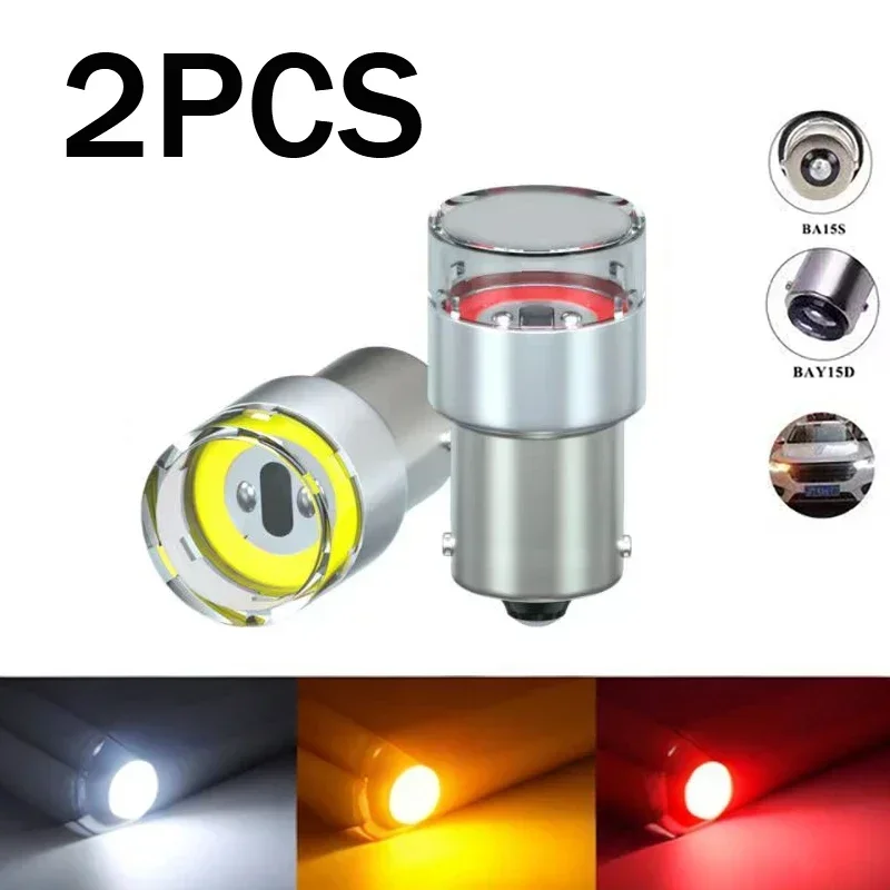 2pcs 12W transparent  LED COB  P21W LED 1156 BA15S BAU15S PY21W BAY15D LED Bulb 1157 P21/5W R5W  Motorcycles Car Signal Lights