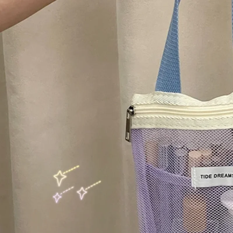 

1Pcs Portable Mesh Makeup Toiletry Storage Bags Handbags Organizer Cosmetic Organizer Pouch Travel Washing Body Shower Tools