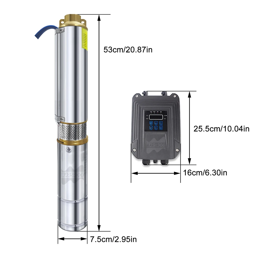 Imagem -03 - Solar dc Deep Well Bomba de Água 400w com Controlador Externo Mppt Max Flow t s pv Irrigação sem Escova Submersível