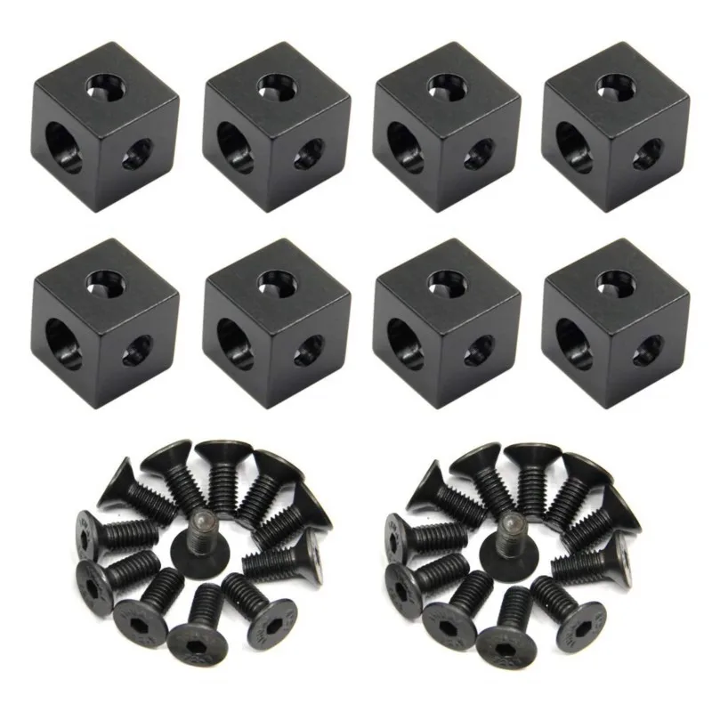 

8pcs/pack 2020 Aluminum Block Cube Prism Connector Wheel Regulator Corner for 6mm Slot Aluminum Extrusion Profile 2020 Series