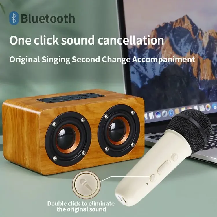 Mini wireless portatile in legno di alta qualità per uso home theater con altoparlante Bluetooth con alimentazione a batteria all'ingrosso in fabbrica