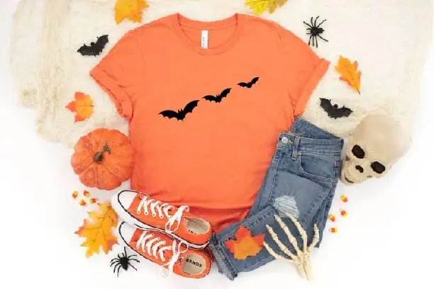 

Halloween Bats T Shirt Ghost