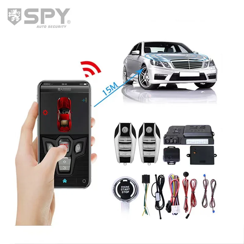 PKE 1-Way Wireless Sound & vibration Car Anti-theft System Remote + BT APP Control start/ One-button start/Car finder/Open trunk