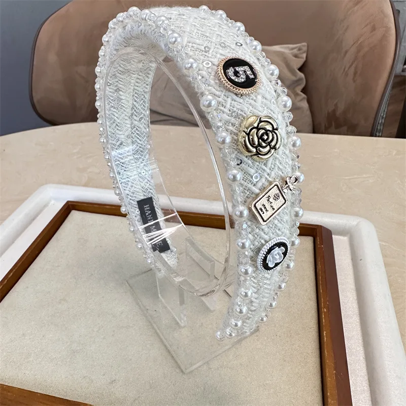 Korean Fashion Pearl & Crystal Hairband Temperament Elegant Hair Hoops Headband Hair Accessories for Women Girls - Image 4