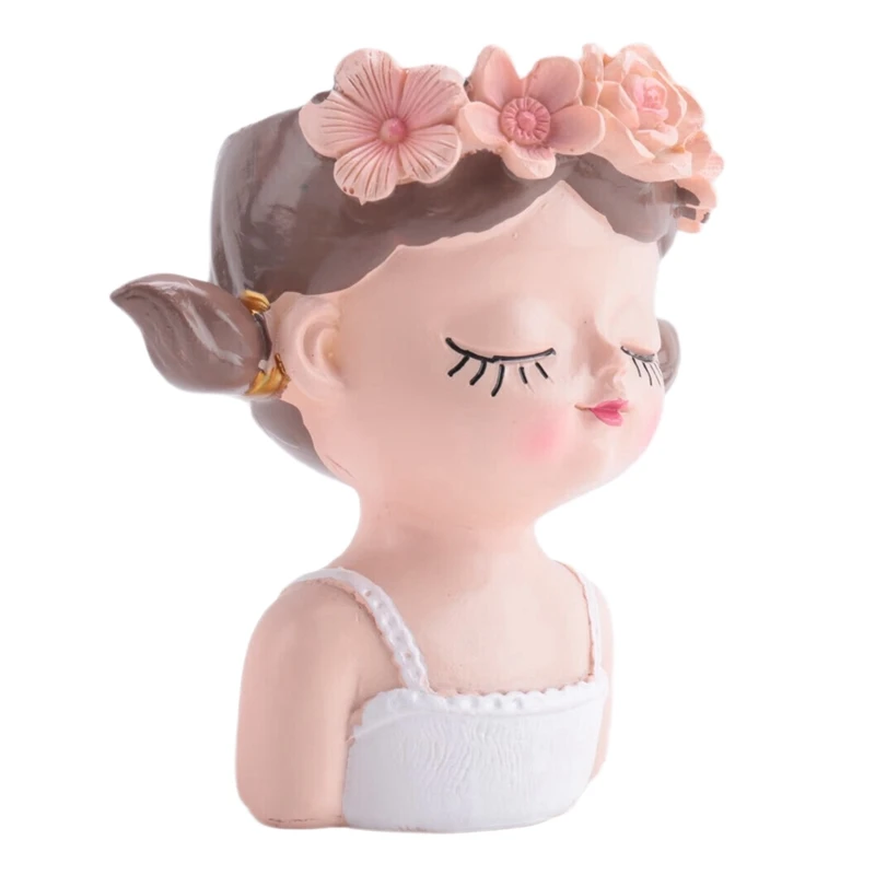 A21I-Small Fairy Succulent Plant Pot Kit With Drainage Hole 4 Inch Indoor Cactus Pot Unique Cute Flower Vases Decor