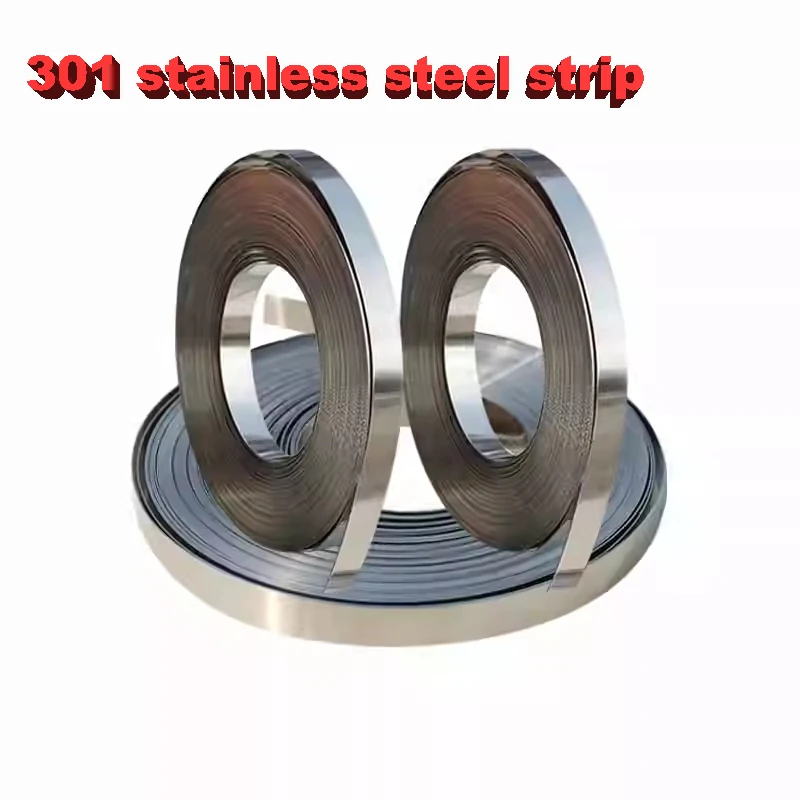 5M High Elasticity 301 Thin Stainless Steel Plate Narrow Sheet Strip Roll Width 8mm ~30mm Thickness 0.1/0.15/0.2/0.3/0.4/0.5mm