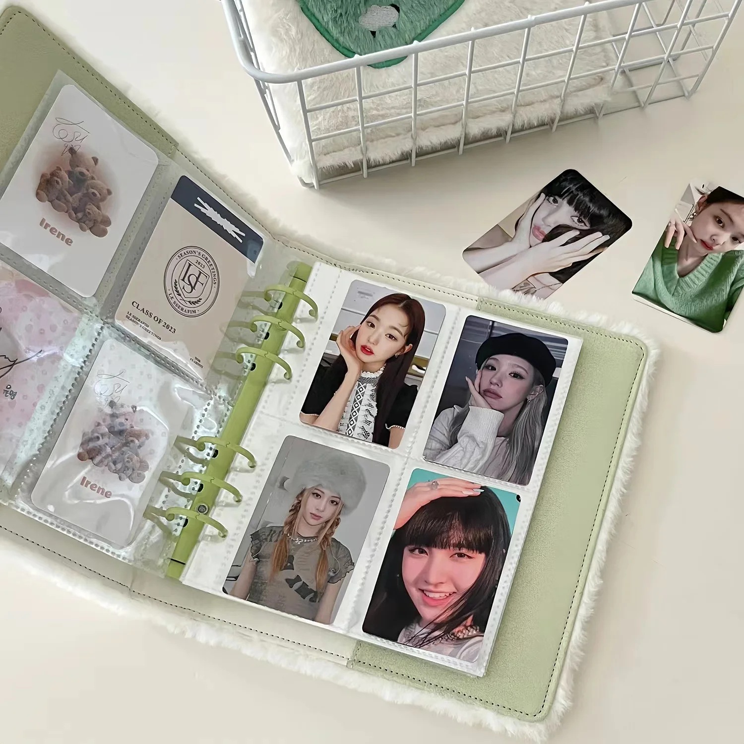 Original Design Kawaii bib Dog Plush Kpop Photocard Collect Book Binder Notebook Idol Photo Card Storage album Stationery