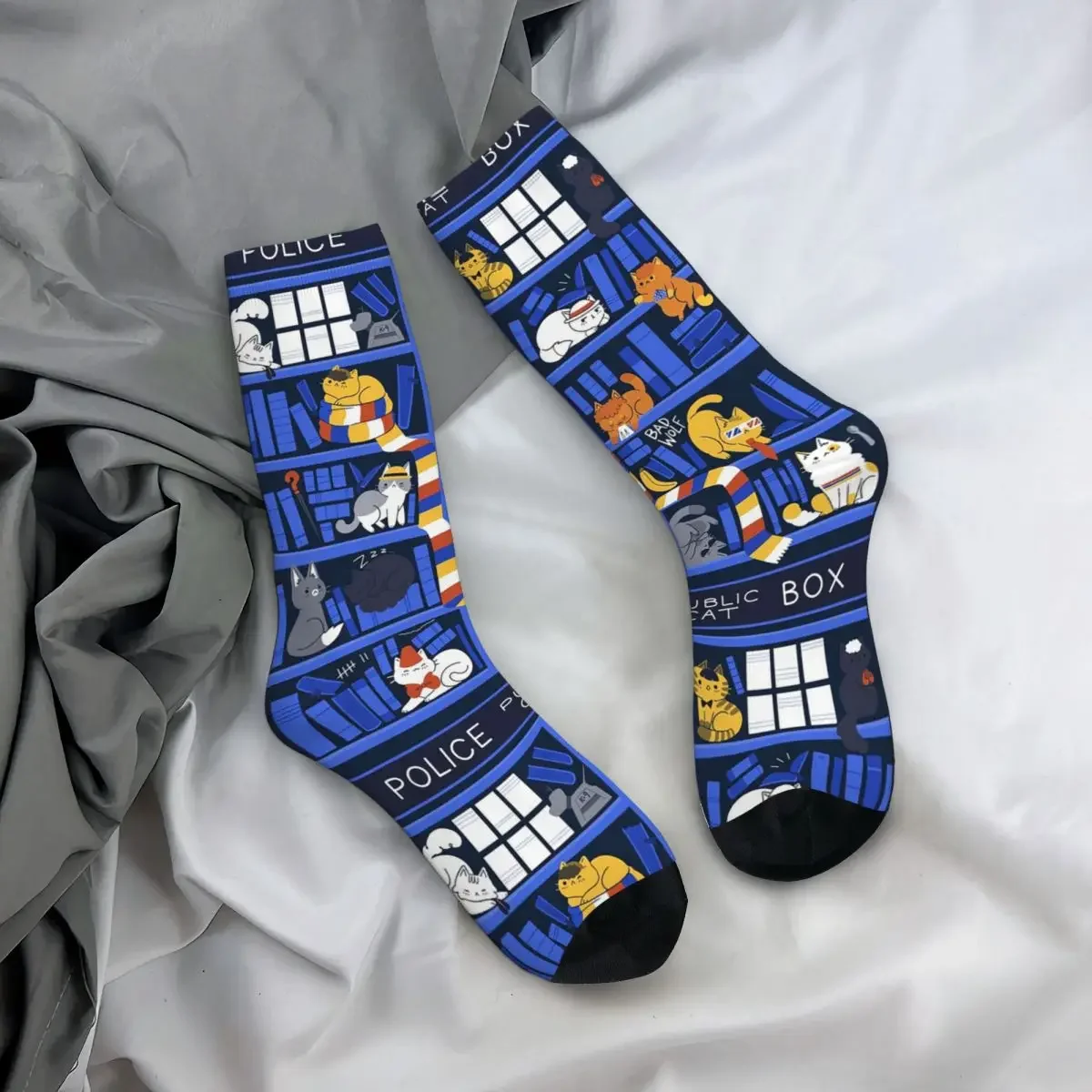 Library Box Who Socks Harajuku Super Soft Stockings All Season Long Socks Accessories for Unisex Gifts