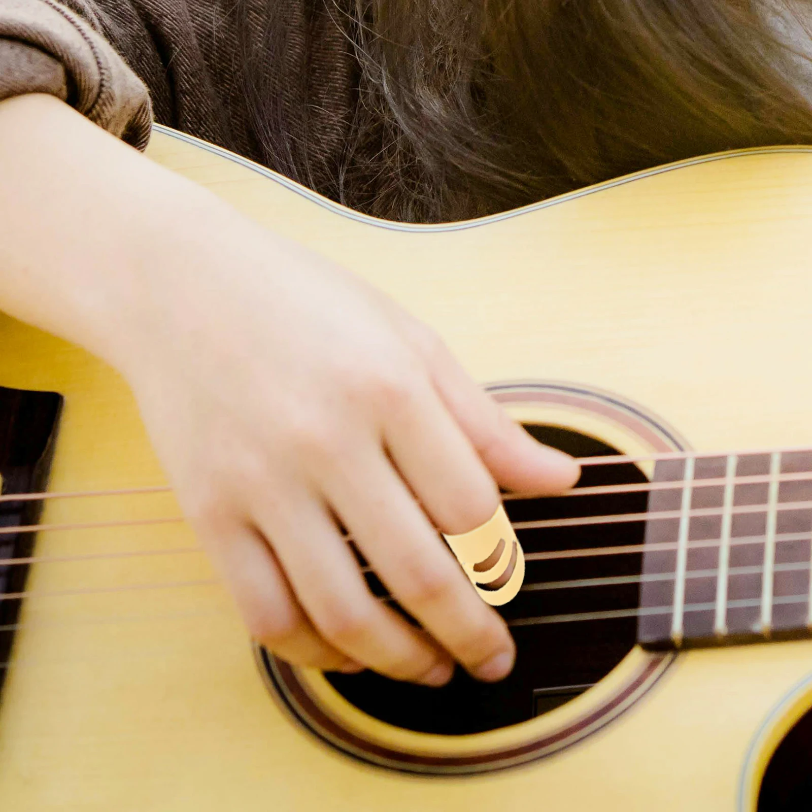 

2 Sets Guitar Ring Finger Cover Picks Acoustic Protector Guards Playing Protectors for Players Fingertip