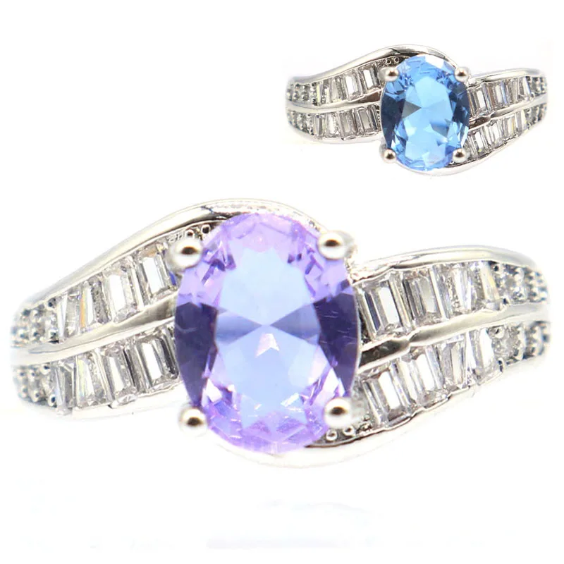 

3.6g Customized 925 SOLID STERLING SILVER Rings Alexandrite Topaz Zultanite Sapphire Ruby Pink Mystic Emerald CZ Women Wedding