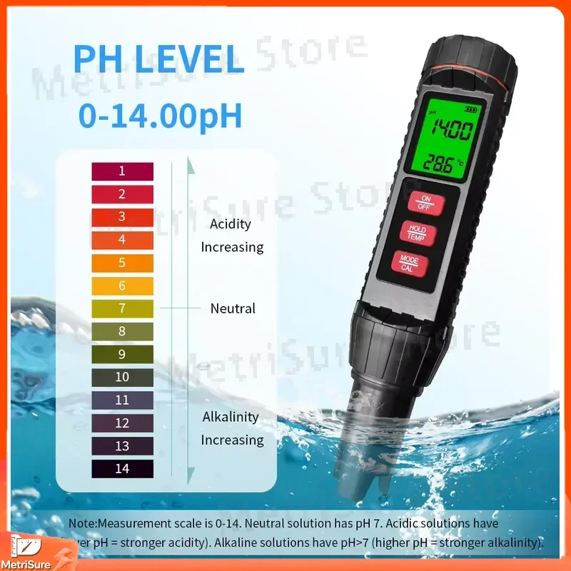 2026 Latest 7-in-1 Water Quality Tester pH TDS EC Temperature Salinity ORP Specific Gravity Meter with LCD Backlight Display