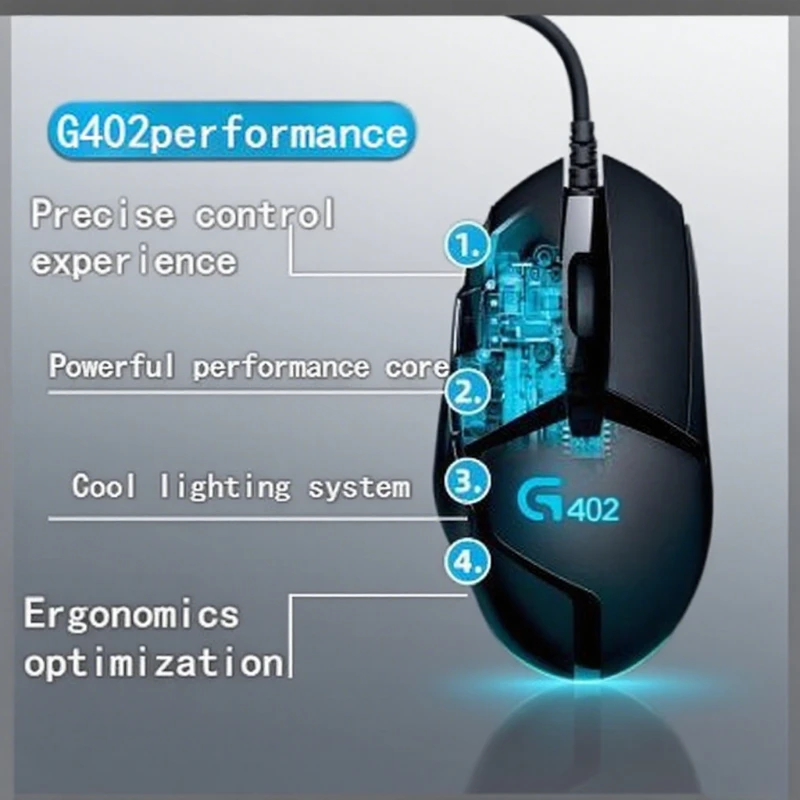 Il mouse da gioco Logitech G402 è l'accoppiamento perfetto con le cuffie audio H151 Premium, rende una scelta ideale per i giocatori.