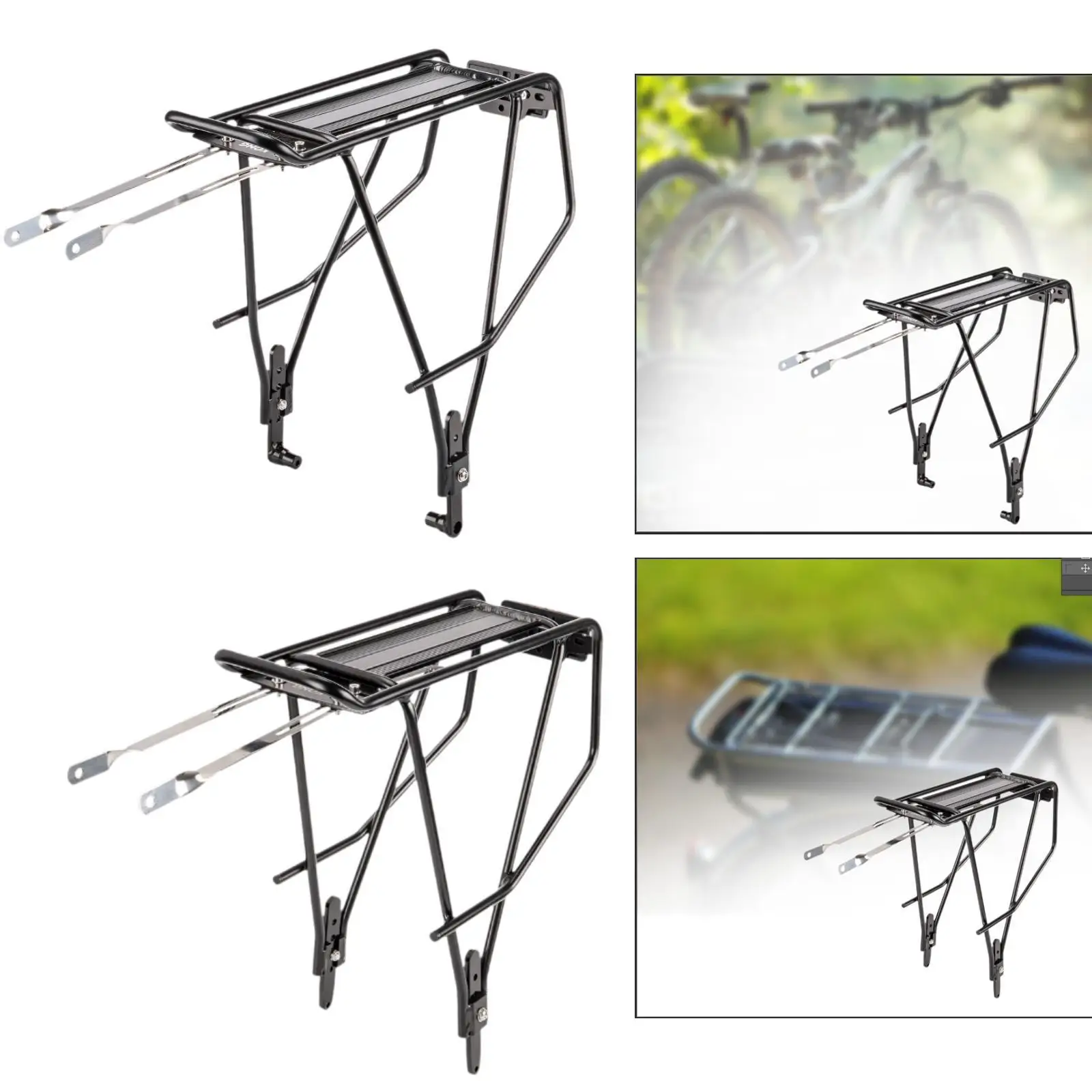 

Mountain Bike Rear Cargo Rack Bike Pannier Rack Metal Carrier Stable Bicycle Rear Rack Bicycle Carrier Rack for Biking Travel